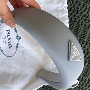 Prada Re-Nylon headband in light blue color